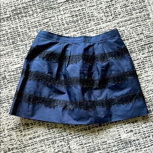 J. Crew Blue and Black Bubble Mini Skirt